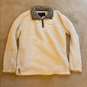 True Grit white sherpa pullover